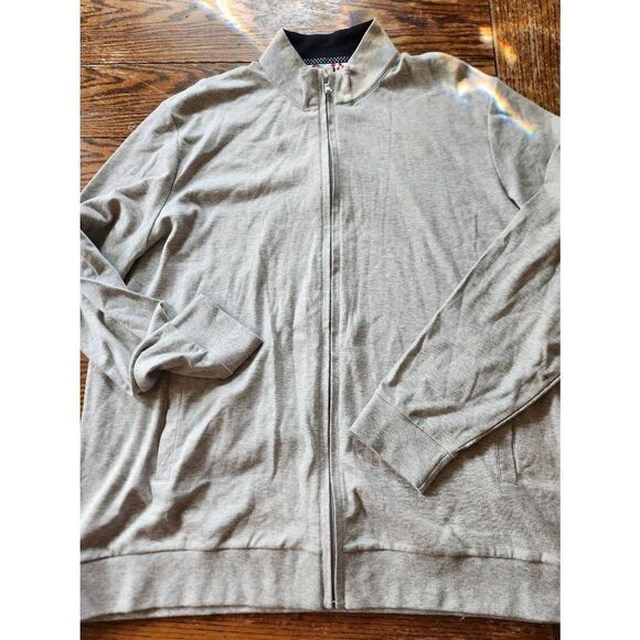 Robert Graham grey full zip cotton sweater sz 2xl - Picture 1 of 4
